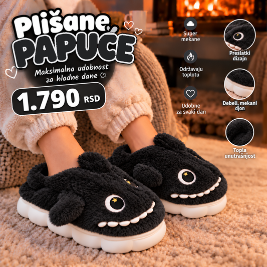Plišane Papuče Tople i Mekane Kao Oblak Crne